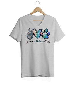 Peace, Love & Dogs V-Neck