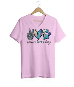 Peace, Love & Dogs V-Neck