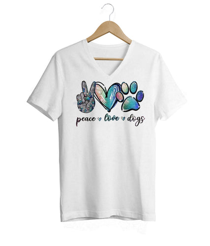 Peace, Love & Dogs V-Neck
