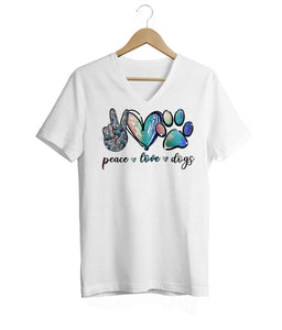 Peace, Love & Dogs V-Neck